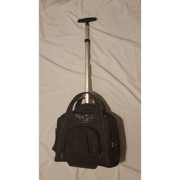 Kensington Contour balance notebook roller bag w retractable handle Onyx black - Picture 4 of 16